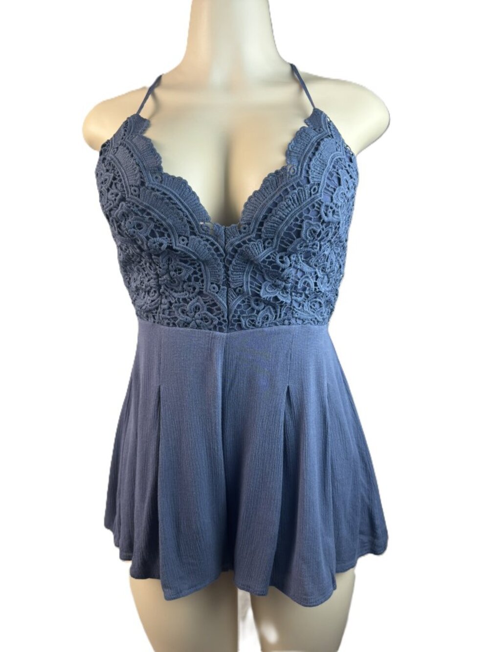 Lulus Blue Romper - Small - Picture 3 of 14
